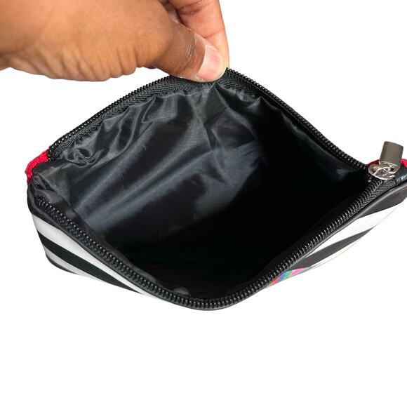 Sephora Make Up Pouch Black and White Stripes Lips - Picture 3 of 4